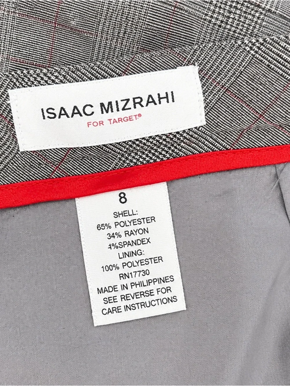 Isaac Mizrahi Gray Plaid Pleated Skirt